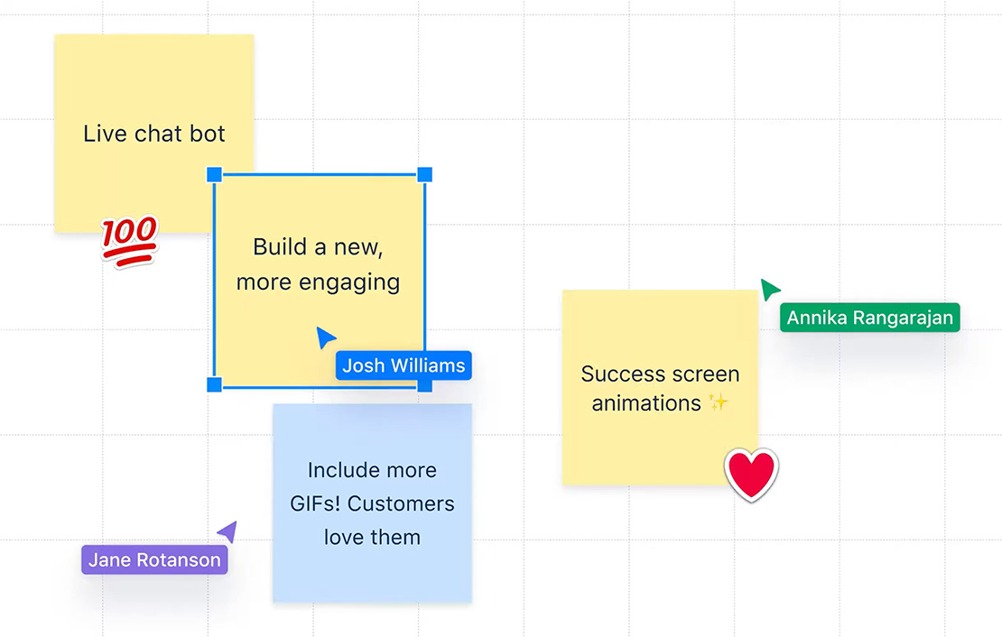 Illustration af et online-whiteboards