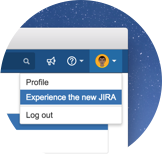 Screenshot showing how to experience the new Jira